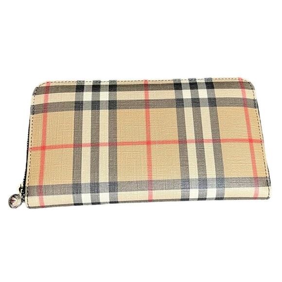 NWT Burberry‎ Elmore Vintage Check Plaid Wallet Authentic Nova Check Zip Around - Picture 1 of 10